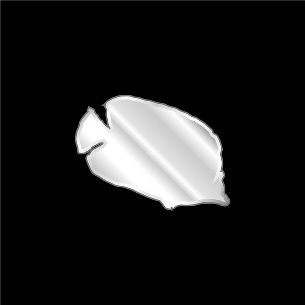 Bannerfish Silhouette銀メッキ金属アイコン - ベクター画像
