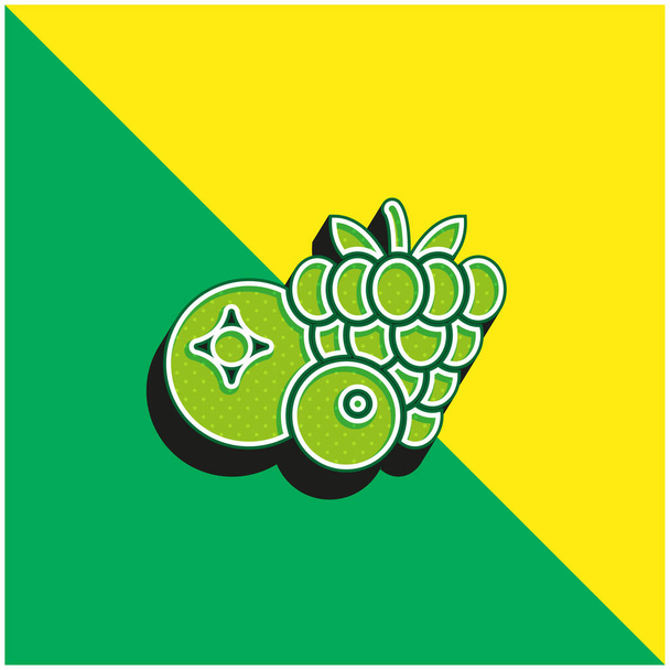 Беррі Зелений і жовтий сучасний 3d векторний логотип ікони - Вектор, зображення