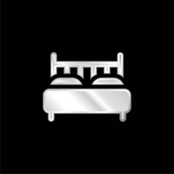 Κρεβάτι επάργυρο μεταλλικό εικονίδιο - Διάνυσμα, εικόνα