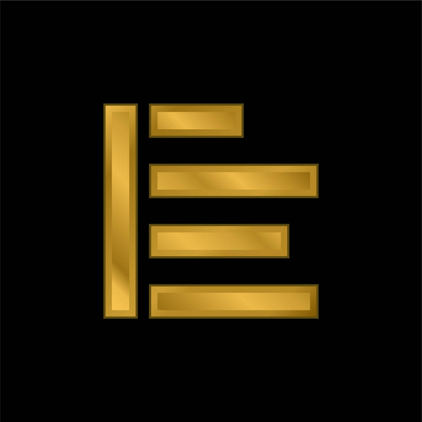 Alinhe o ícone metálico banhado a ouro ou vetor de logotipo - Vetor, Imagem
