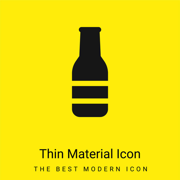 Botella de cerveza mínimo icono de material amarillo brillante - Vector, Imagen