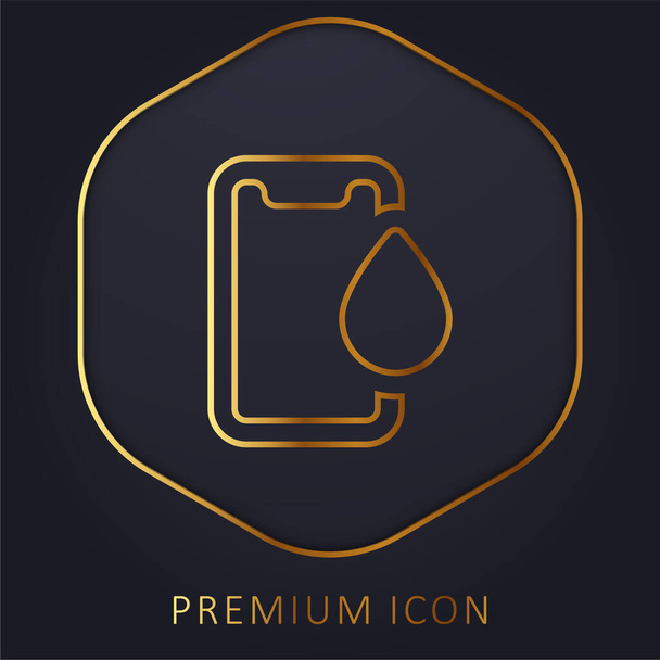 Stosowanie logo premium lub ikony złotej linii - Wektor, obraz