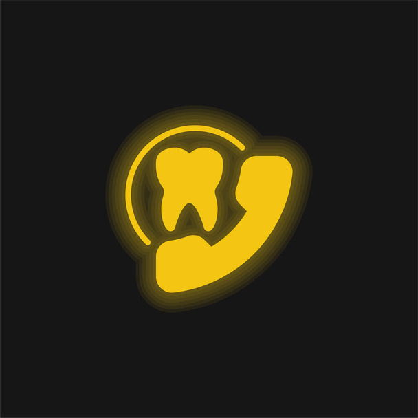 Kinevezés sárga izzó neon ikon - Vektor, kép