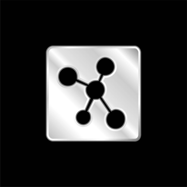Atomic Structure silver plated metallic icon - Vector, Image