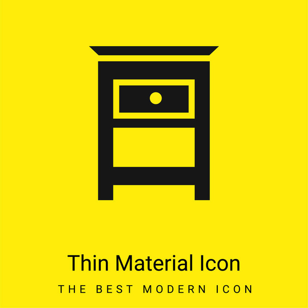 ベッドルーム家具ベッドサイドのための小さなテーブル最小限の明るい黄色の素材アイコン - ベクター画像