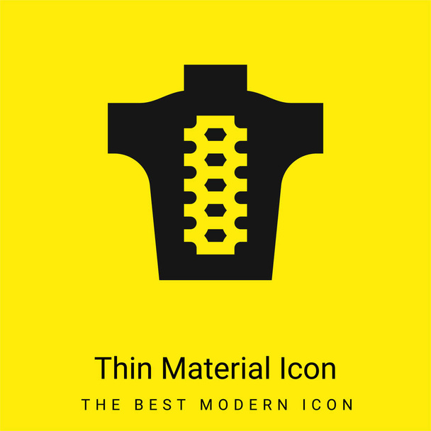 Icône dorsale minimale jaune vif matériau icône - Vecteur, image