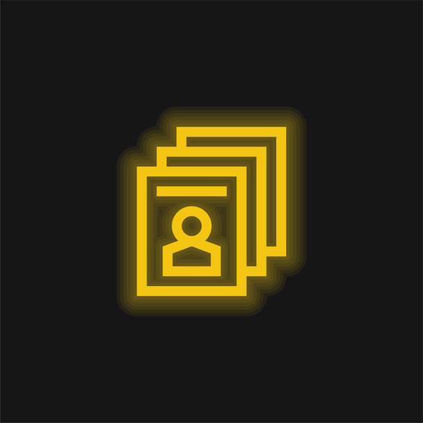 Głosowanie żółta świecąca ikona neonu - Wektor, obraz