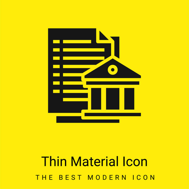 Banking minimal bright yellow material icon - Vector, Image