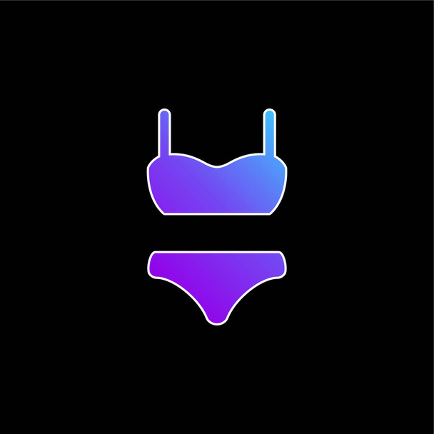 Bikini Suit blue gradient vector icon - Vector, Image