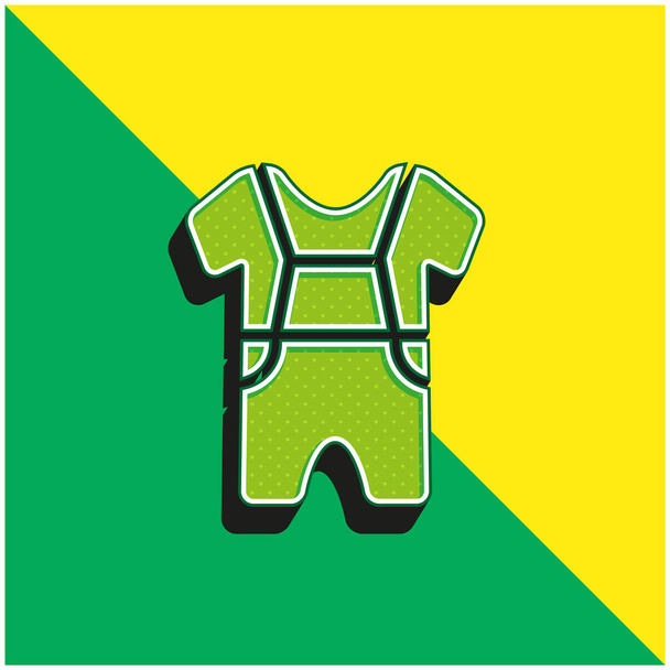 Baby Clothes Logo icona vettoriale 3D moderna verde e gialla - Vettoriali, immagini