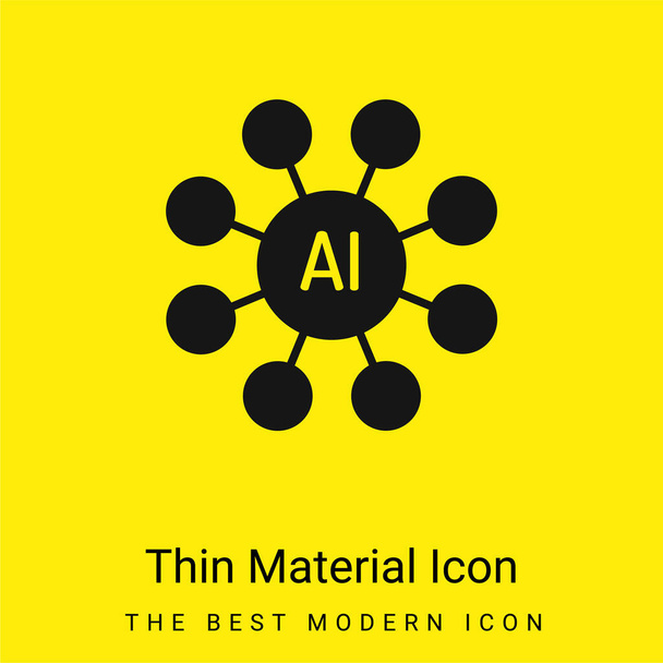 KI minimales leuchtend gelbes Materialsymbol - Vektor, Bild