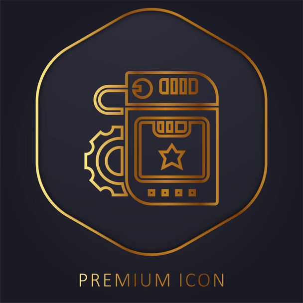Brand golden line premium logo or icon - Vector, Image