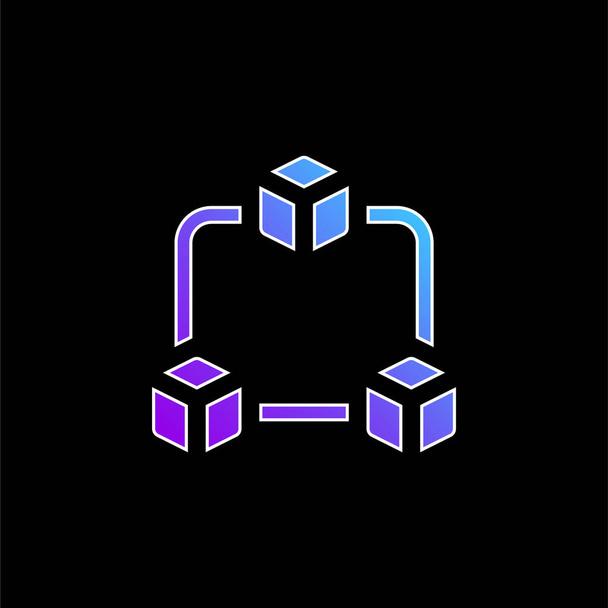 Blockchain azul gradiente icono del vector - Vector, Imagen