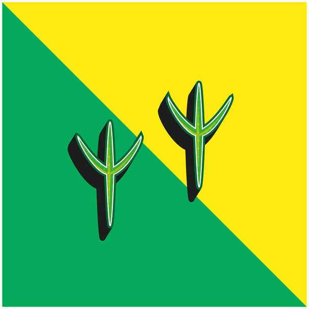 Vogel Grünes und gelbes modernes 3D-Vektor-Symbol-Logo - Vektor, Bild
