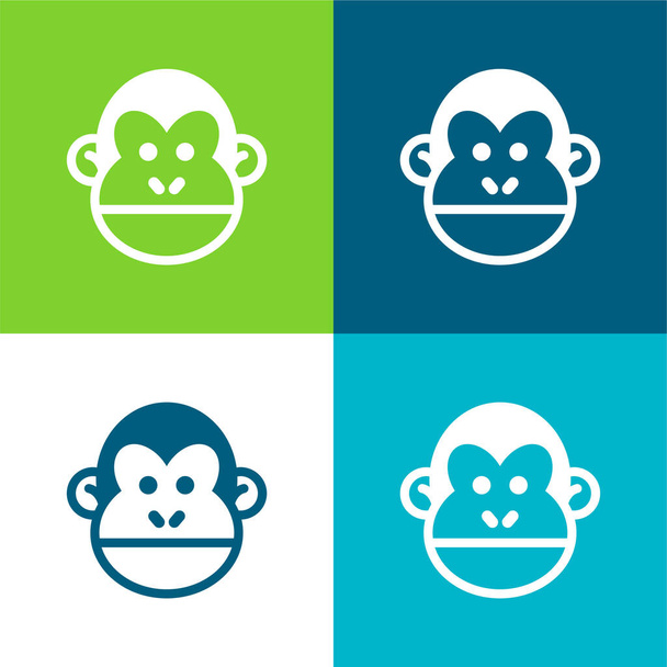 Animal Flat conjunto de iconos mínimo de cuatro colores - Vector, imagen