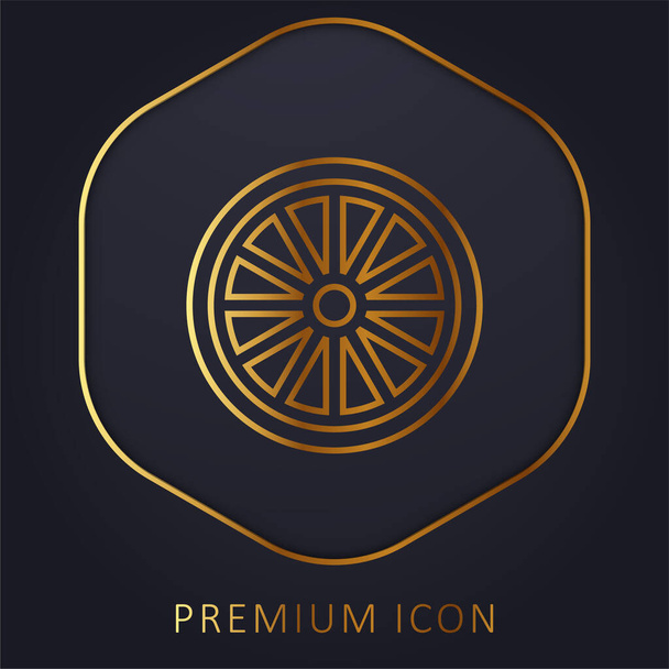 Ashoka golden line premium logo or icon - Vector, Image