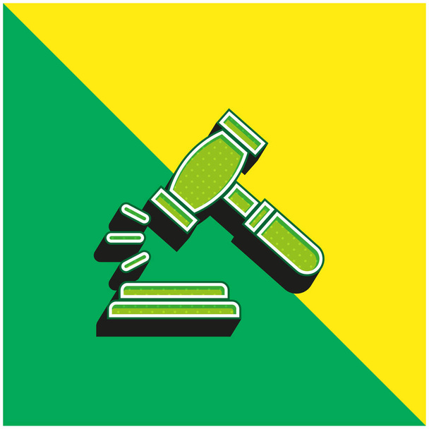 Aukcja Zielony i żółty nowoczesny ikona wektora 3D logo - Wektor, obraz