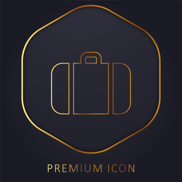 Logotipo o icono de la línea dorada de equipaje - Vector, imagen