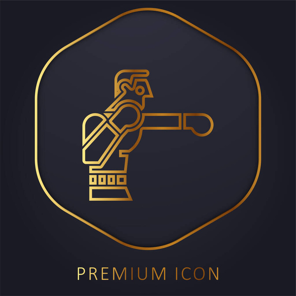 Boxing golden line premium logo or icon - Vector, Image