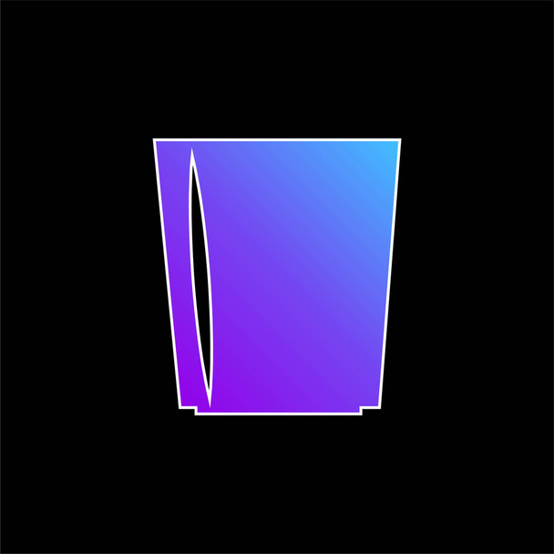 Schwarzes Glas Seitenansicht blauer Gradienten-Vektor-Symbol - Vektor, Bild
