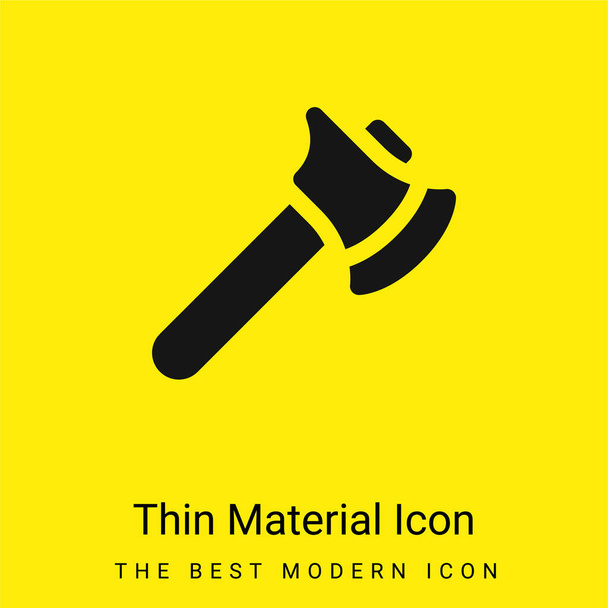 Hacha mínima icono de material amarillo brillante - Vector, Imagen