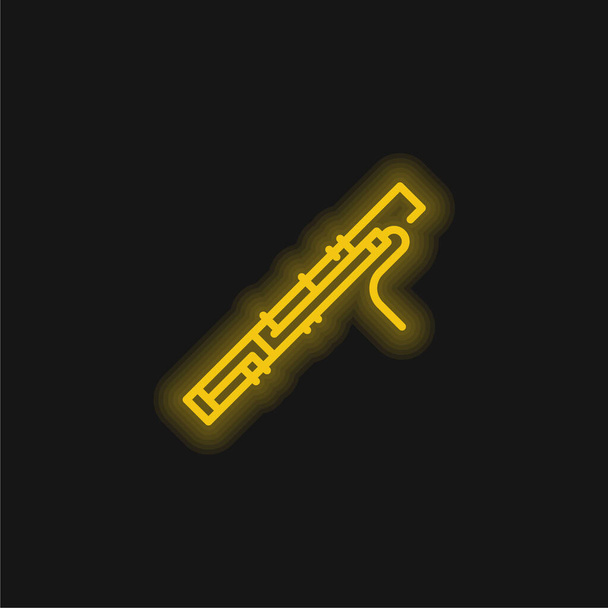 Icono de neón brillante amarillo fagot - Vector, Imagen