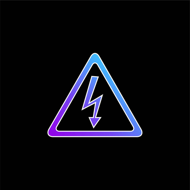 Arrow Bolt Signal Of Electrical Shock Risk In Triangular Shape blue gradient vector icon - Vector, Image