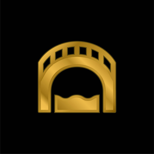 Pozłacany metaliczny wektor ikony lub logo mostu - Wektor, obraz