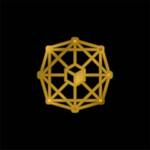 Blockchain kullattu metallinen kuvake tai logo vektori - Vektori, kuva