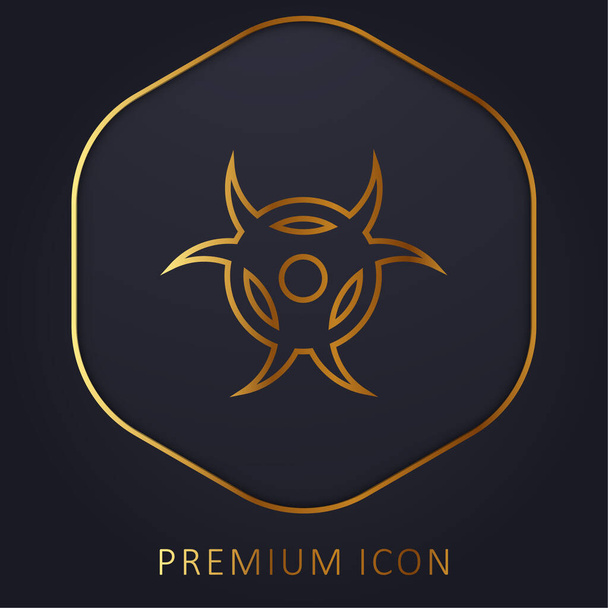 Biohazard zlatá čára prémie logo nebo ikona - Vektor, obrázek