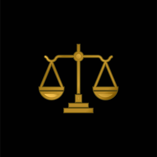 Equilíbrio banhado a ouro ícone metálico ou vetor logotipo - Vetor, Imagem
