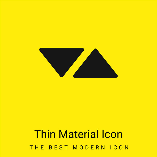 Flèches Triangles pointant vers les côtés opposés minime icône de matériau jaune vif - Vecteur, image