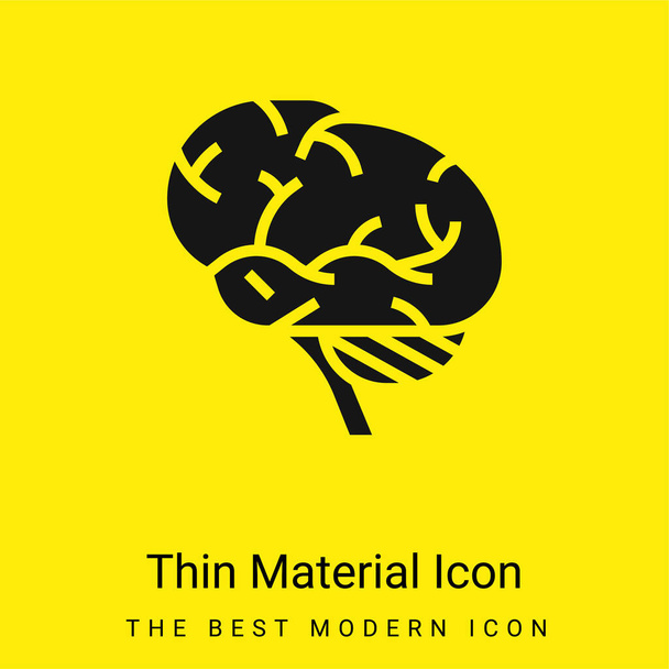 Brains minimal bright yellow material icon - Vector, Image