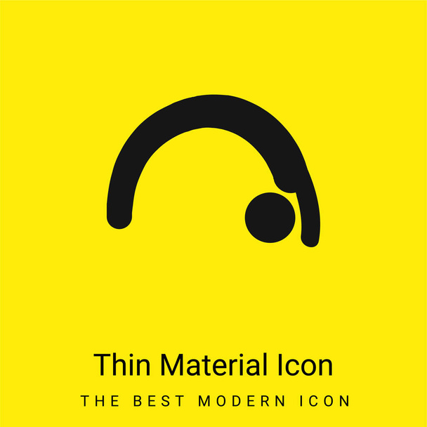 Backbend mínimo icono de material amarillo brillante - Vector, imagen