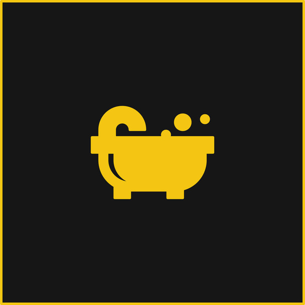 Μπανιέρα κίτρινο λαμπερό νέον εικονίδιο - Διάνυσμα, εικόνα
