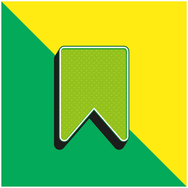 ブックマーク塗りつぶされたインターフェイス緑と黄色のモダンな3Dベクトルアイコンロゴ - ベクター画像