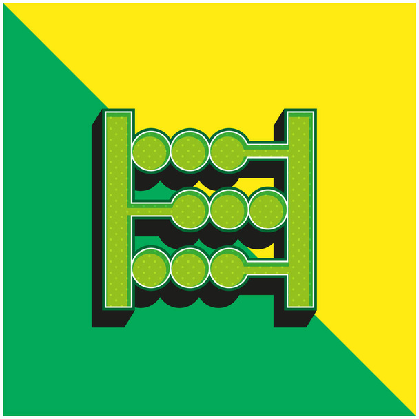Abacus Green and yellow modern 3d vector icon logo - Vector, Image