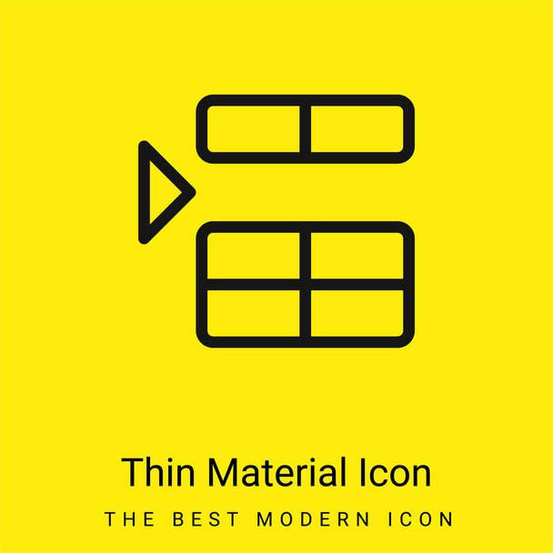 Acima do ícone material amarelo brilhante mínimo - Vetor, Imagem