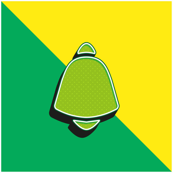 Alarme Bell Verde e amarelo moderno logotipo vetor 3d ícone - Vetor, Imagem