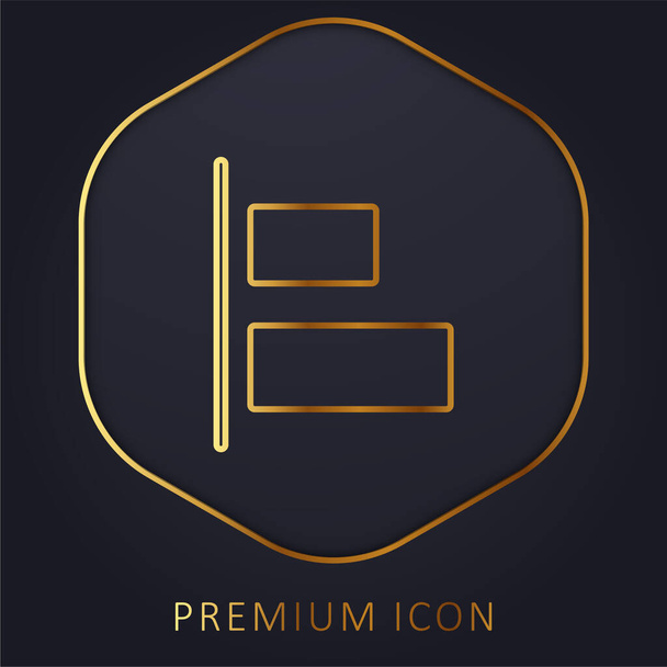 Aligner le logo ou l'icône premium de la ligne dorée gauche - Vecteur, image