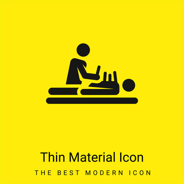Akupunktura minimalna jasnożółta ikona materiału - Wektor, obraz