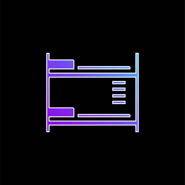 Cama azul gradiente vector icono - Vector, Imagen