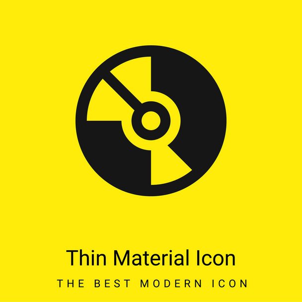 Grand DVD minime icône de matériau jaune vif - Vecteur, image