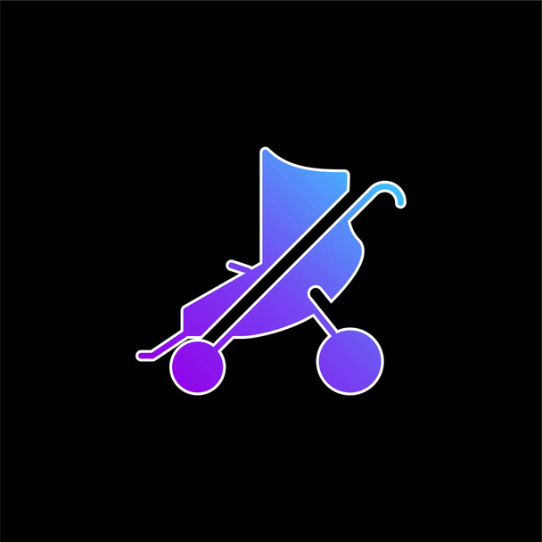 Baby Stroller sininen kaltevuus vektori kuvake - Vektori, kuva