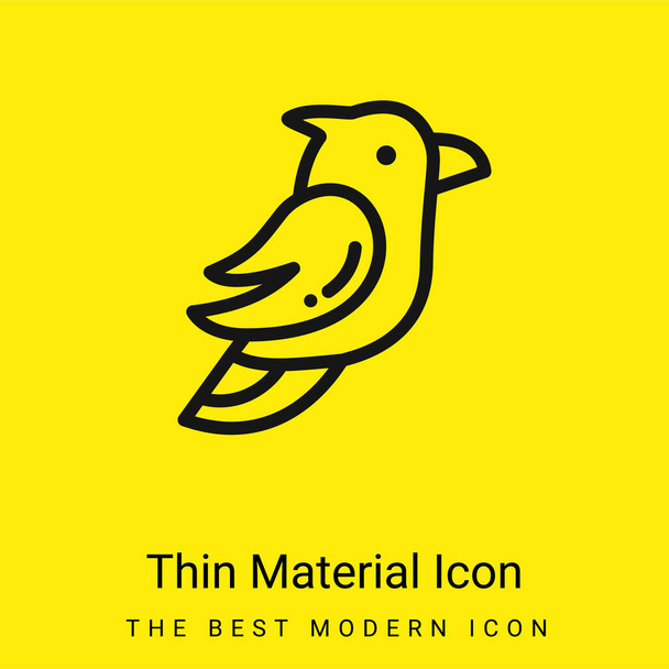 Pájaro mínimo icono de material amarillo brillante - Vector, Imagen
