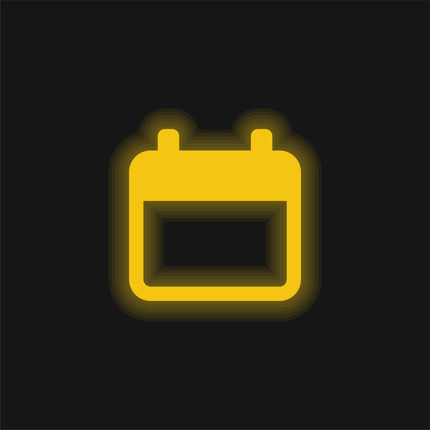 Agenda jaune brillant icône néon - Vecteur, image