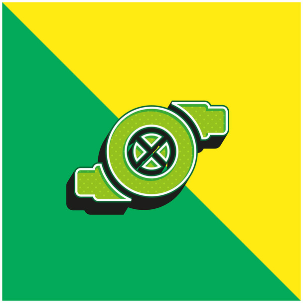 Levegőszűrő Zöld és sárga modern 3D vektor ikon logó - Vektor, kép