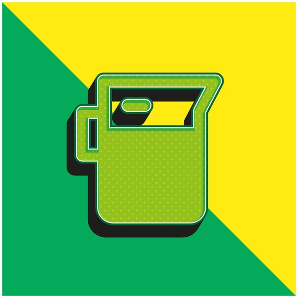 Beaker Logo icona vettoriale 3D moderna verde e gialla - Vettoriali, immagini