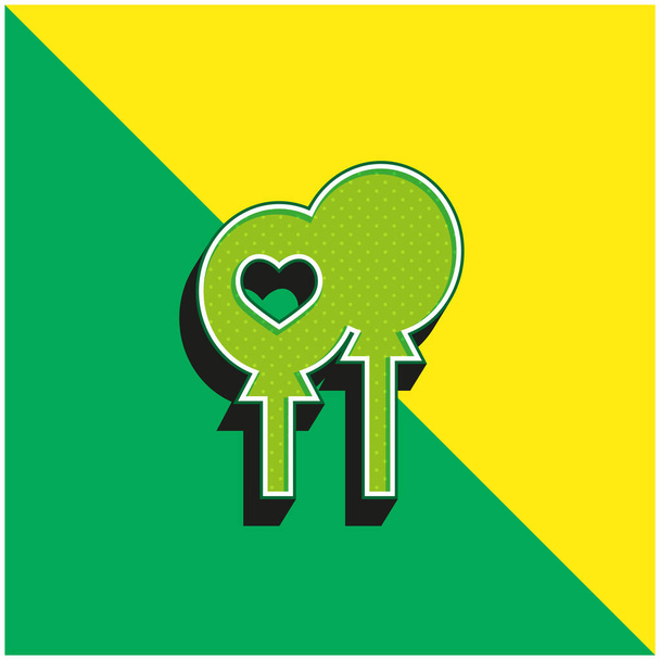 Palloncini Verde e giallo moderno logo icona vettoriale 3d - Vettoriali, immagini