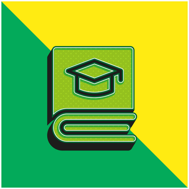 緑と黄色の現代的な3Dベクトルアイコンのロゴを予約 - ベクター画像